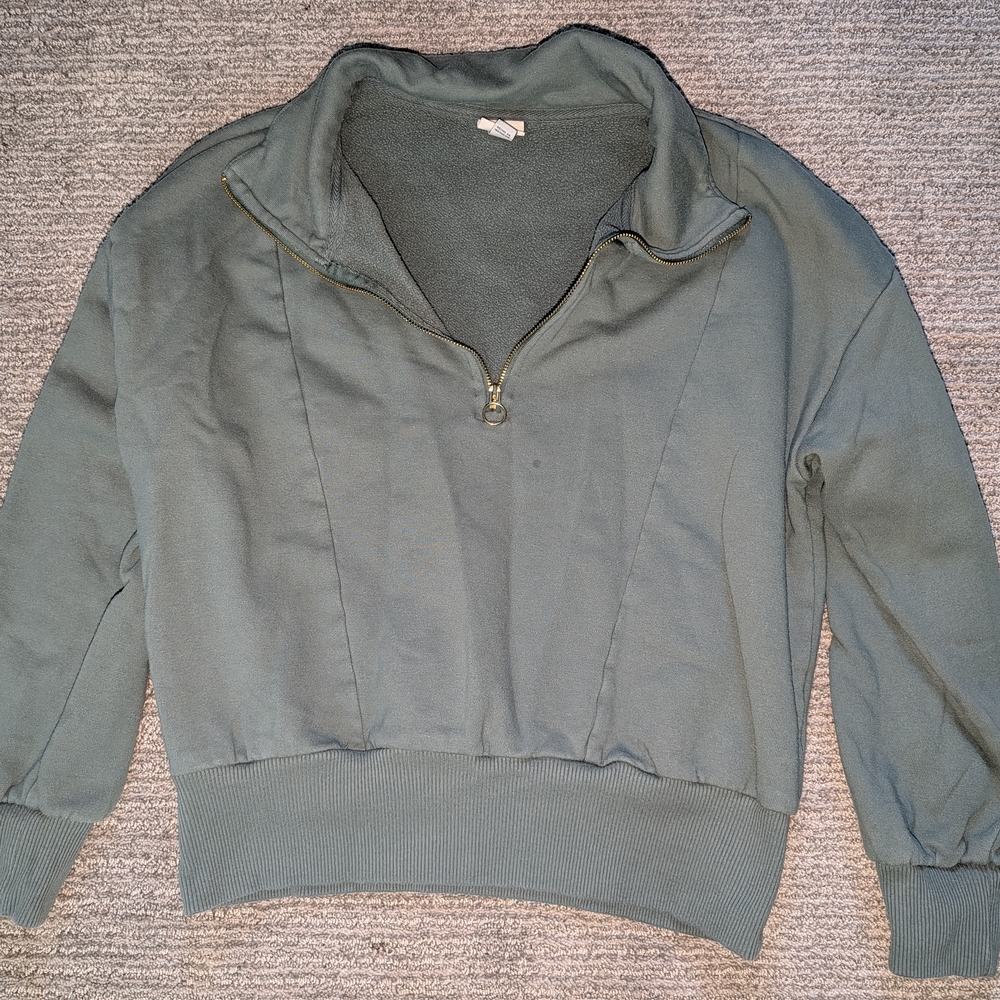 a new day Women's Green Half-Zip Sweater